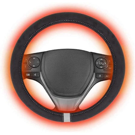 12V Uppvärmd Rattkåpa Trasselfri Design Bilvärme Handvärmare 15 tums Kit Den Bättre
