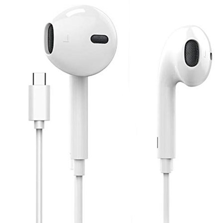 Type-C In-Ear Hörlurar Volym Kontroll Inbyggd Mikrofon