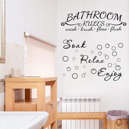 Badrumsväggdekaler med citat, vinylklistermärke, väggkonst D