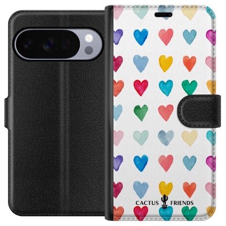 Yhteensopiva Lompakkokotelo Google Google Pixel 10 Pro XL Cactus and Friends - Watercolor Love Grid