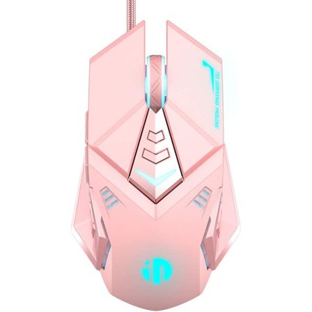 Rosa kablet spillmus, ergonomisk USB-spillmus med 4800 DP