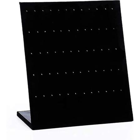 60 Huller Øreringeholder Organizer Fløjl Smykker Øreringeholder Stativ Sort
