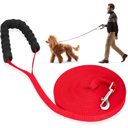 Hundetræningsline Hundelanyardrem Lang Line med Polstret Håndtag