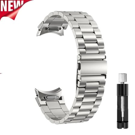 Metallista valmistettu ranneke Samsung Galaxy Watch 6 5 4 40mm 44mm rannekkeeseen, yhden napsautuksen kiinnitys Galaxy Watch 6 Classic 43mm 47mm 