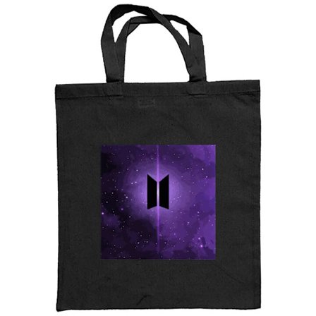 Stoffpose BTS-logo lilla galakse kpop-hærplakat rom stjernehimmel koreansk musikkband symbol ikon design