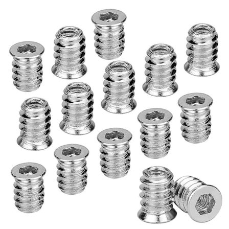 100 kpl Puukierreholkki Kuusiomutteri M6 X 15mm Sinkkiseos Ruuviholkki Kierreholkki Kuusiokantaruuvi M6 Puuholkki Huonekalujen Tuoleihin Puusänkyihin