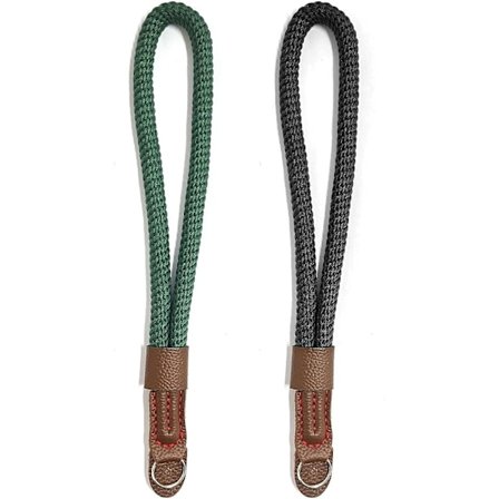 2 stk. Ekstra kamerarem, Justerbar nylon håndrem til Canon Nikon Sony Fujifilm Olympus Leica kamera osv. (sort grøn)