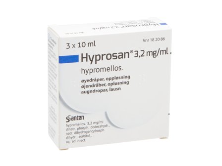 Hyprosan Øyedr 3,2mg/ml, 3 x 10 ml
