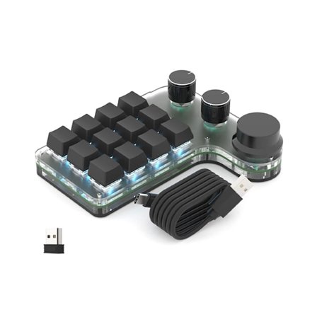 Programmering Macro Keyboard RGB Custom Knob Keyboard 12/15 Keys 3-Knob 2/3 Modes Gaming Mini Keyboard Copy Paste Hotswap