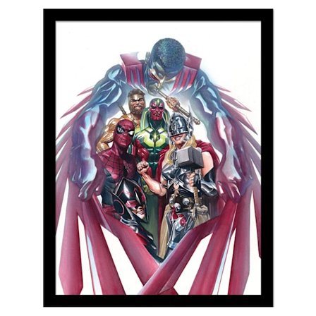 Spider-Man Group Shot Inramad Poster 40cm x 30cm Vit/Röd