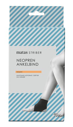Matas Striber Neopren Ankelbind Sort M, Medicin & Pleje, Støttebind, Ankelstøtte