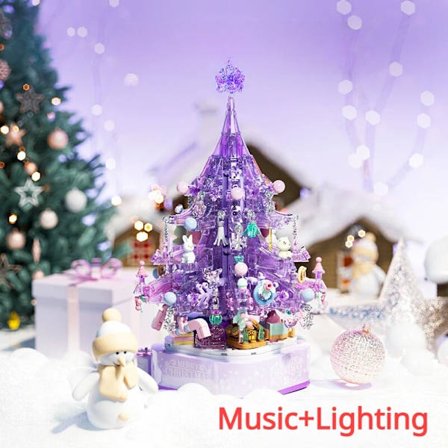 Joulurakennuspalikkasarja Lelut Uudenvuoden Lahjat Joulukuusi Valot Musiikkilaatikko Palapeli DIY Kokoamisrakennuspalikat