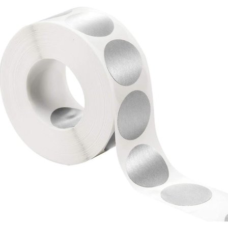 300 stk. Aftagelige Runde Etiketter (Sølv, 1 x 1 tommer cirkel)