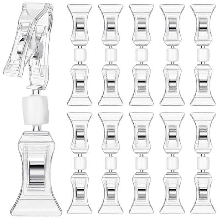 50 stk. dobbeltsidede skilteclips, skilteholder, mini-clips, klare, drejelige vareclips til skilte