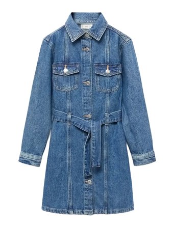 Short Denim Dress Blue Mango