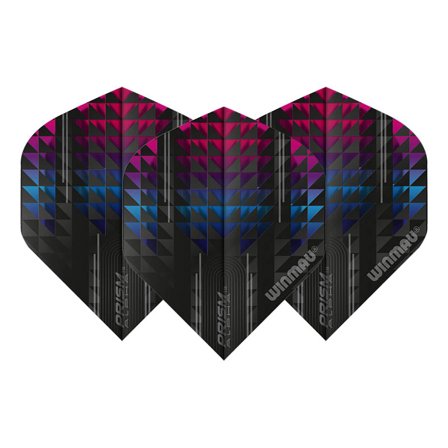 Winmau Darts Flights Prism Alpha Multi-Colour Pink/Blue/Black Standard 3 Sets Pet Pack (9) Translucent Design