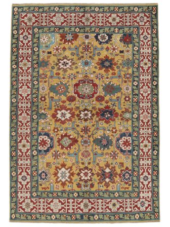 Medalhão Kazak Fine Tapete 166X241 Lã