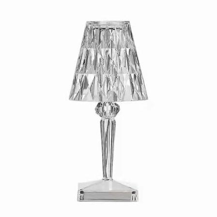 Kristallbordslampa Laddning Touch Lampa Sovrum Nattlampa Atmosfär 3-toners Ljus Diamantlampa