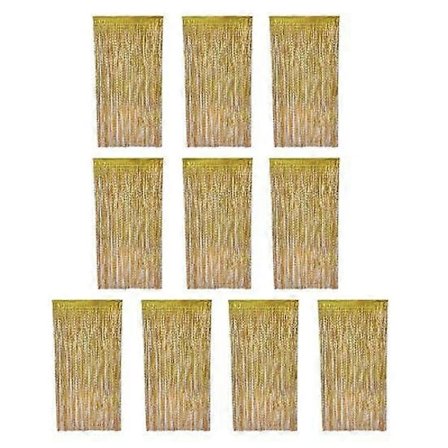 10 st Franskant Gardin Metallisk Glitterfolie Franskant Gardin Bakgrund Återanvändbar Glimmande Vågig Glitter