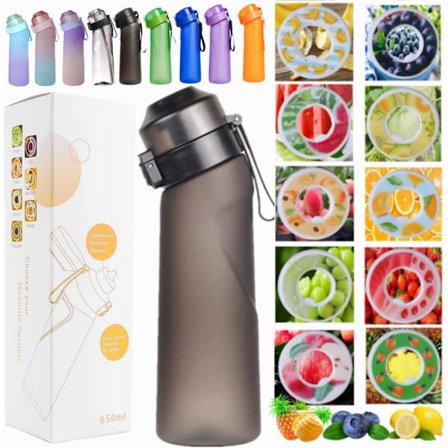 Air Bottle Startpaket med 10 Aromatiska Våfflor, Air Bottles 650 ml Drickflaska Frukt Doft Friskt Vatten E%0 Kopp Vatten för och Utomhus Gym