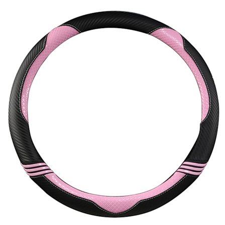 Auto rattbeskyttelse i karbonfiberlær, sklisikker, svart rosa