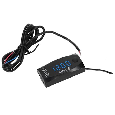 3 i 1 Vandtæt LED Elektronisk Måler Motorcykel Digital Tid C