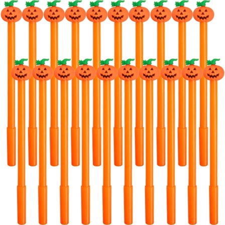 Halloween Black Gel Ink Pens Pumpa Pens Nyhet Halloween Thanksgiving Day Pennor för Halloween Party Favors Bag Fillers (20)