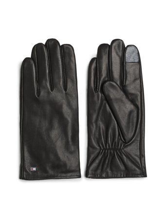 Tommy Hilfiger Essential Flag Leather Gloves - Black - S/M
