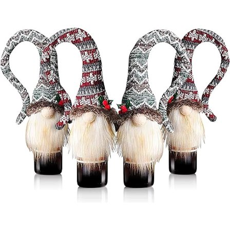 Tonttu Joulukoristeet Viinipullon Peitteet, 4 Kpl Käsintehtyä