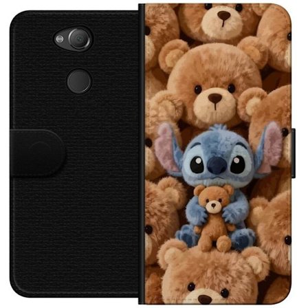 Kompatibelt Lommeboketui til Sony Xperia XA2 Stitch omgitt av brune teddybjørner med en liten teddybjørn i fanget i en søt og koselig kawaii-design