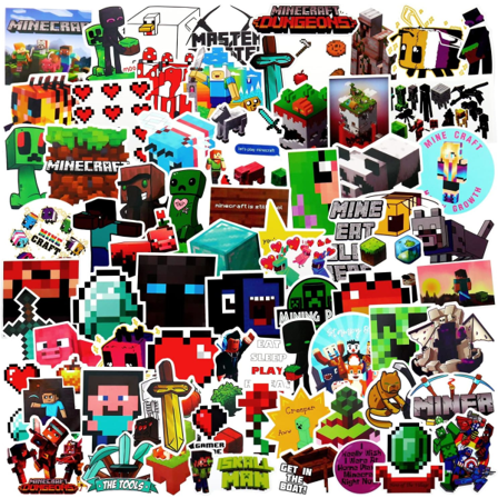 100 st Minecraft-klistermärken paket bilklistermärken Minecraft-klistermärken bomb mix klistermärken