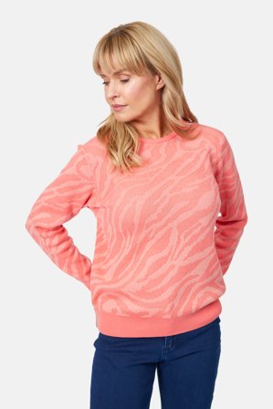 SIGNATURE - Strik - Koral - Zebra Mønstret