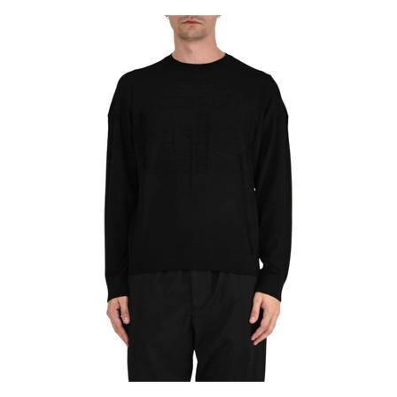 Emporio Armani Round-neck Strik Sort, Herre Strik, Størrelse: L