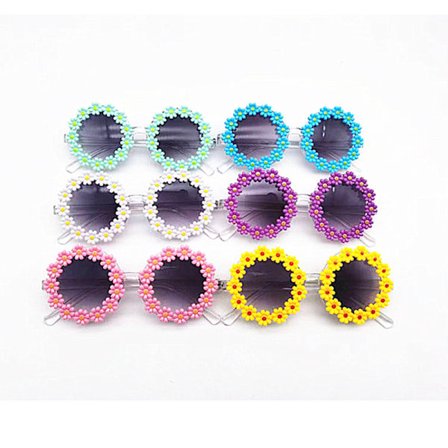 6 par Daisy solbriller, festbriller, sjove briller, karnevalbriller, blomsterfestbriller til voksne, børn, til fødselsdag, påskefest