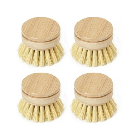 Miljøvennlige erstatningshoder for oppvaskbørste • Trehoder for oppvaskbørste 2-pakning Beijiyi