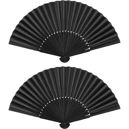 (Svart) Sammenleggbar vifte - ZGEER - Svart - Silke og bambus - Vintage - Gave til kvinner