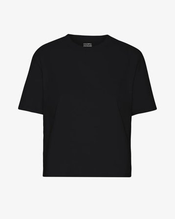 Organic Boxy Crop Tee - Deep Black