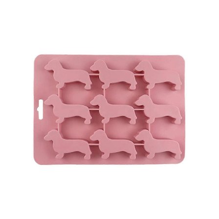 Silikone Gravhund Hvalpeformet Isterning Chokolade Kageform DIY Hjem Isbakke, Silikoneform, Pink