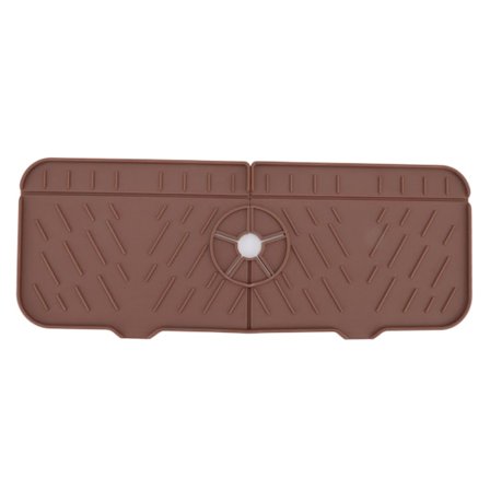 Vandhane Absorberende Måtte Vaskbar Genanvendelig Silikone Vask Bordplade Vandopsamler til Køkken Badeværelse RV Brun