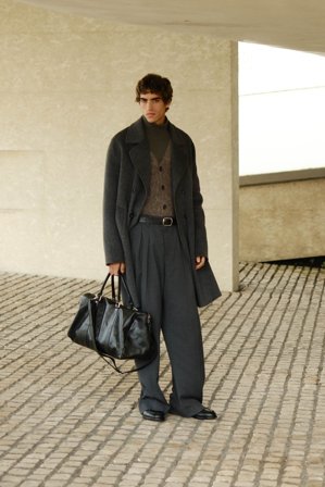 Soft Goat - Men's Double Breasted Coat - XL - Grey