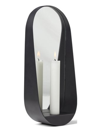 Gejst Glim Candle Mirror - Black - 12X28CM