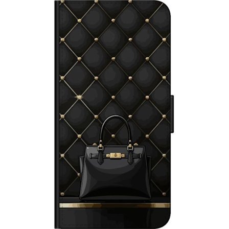 Kompatibelt Lommeboketui til Samsung Galaxy Note 10 Lite Luksuriøs svart veske mot quiltet bakgrunn