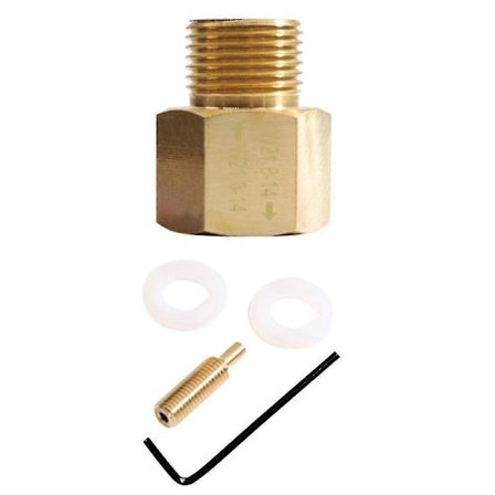 Co2 Cylinder Tank W21.8-14 Till W21.8-14 Adapter Konverter Med Rpv Ventil kompatibel med Akvarium Fis