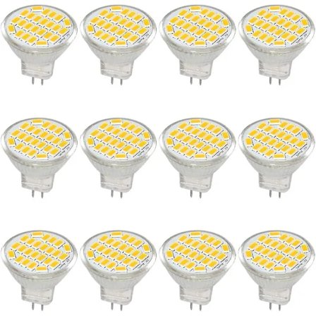 【PP】MR11 GU4 LED-pære DC/AC 10-30V 3W, 12V, 24V, svarende til 30W halogenpære - Varm hvid 3000K