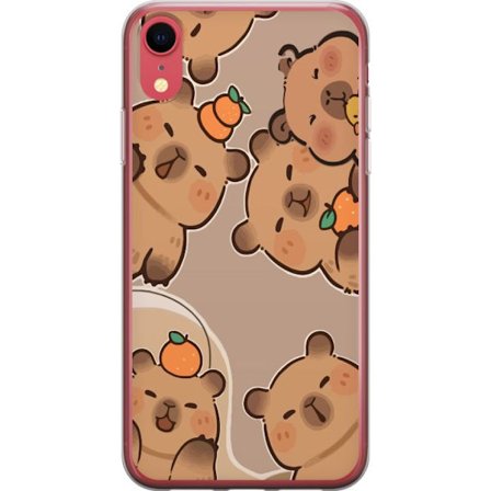 Kompatibelt Mobildeksel til Apple iPhone XR Capybara Orange Mood Søte kapybarer i varme toner med appelsiner og glade uttrykk