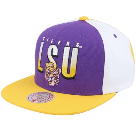 Mitchell & Ness - College Nachový snapback Kšiltovka - Louisiana State Tigers Billboard 2 Purple/Yellow Snapback @ Hatstore