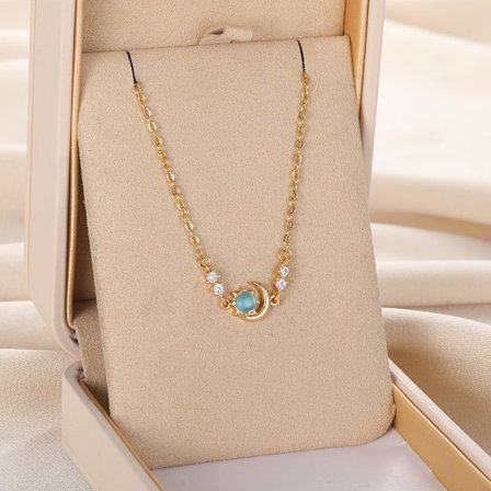 Flyg- och rymdsmycken Yttre rymden Månstjärna Flerfärgat stenhalsband Astronaut Exploreing Planet Hängsmycke Kvinnor Barn