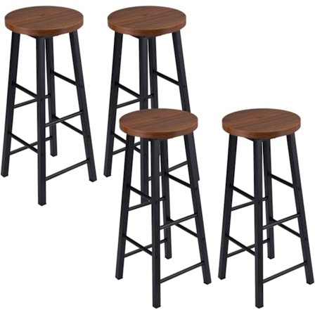 Rootz Industrial Bar Pall - Bänkpall - Kitchen Island Stol - Robust stålstomme - Mångsidig och skyddande design - Enkel montering - 71 cm Sitthöjd x 3