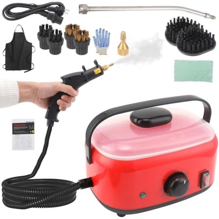 2500W damprenser, 1500 ml håndholdt damprenser med høyt trykk for rengjøring, bærbar damprenser for hjemmet, høytemperatur damprenser for teppe, 