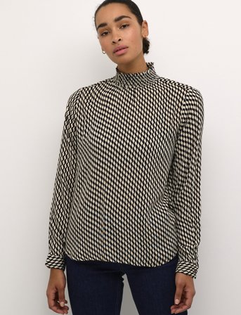 Kaffe Kaamber Smock Blouse Printed - Black - 40